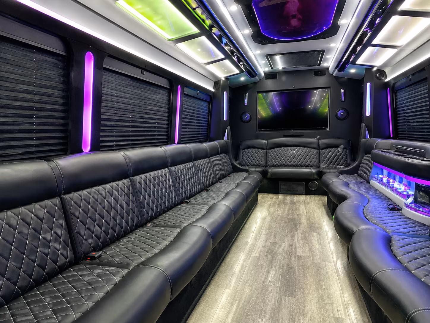 18 Passenger Party Bus Inside