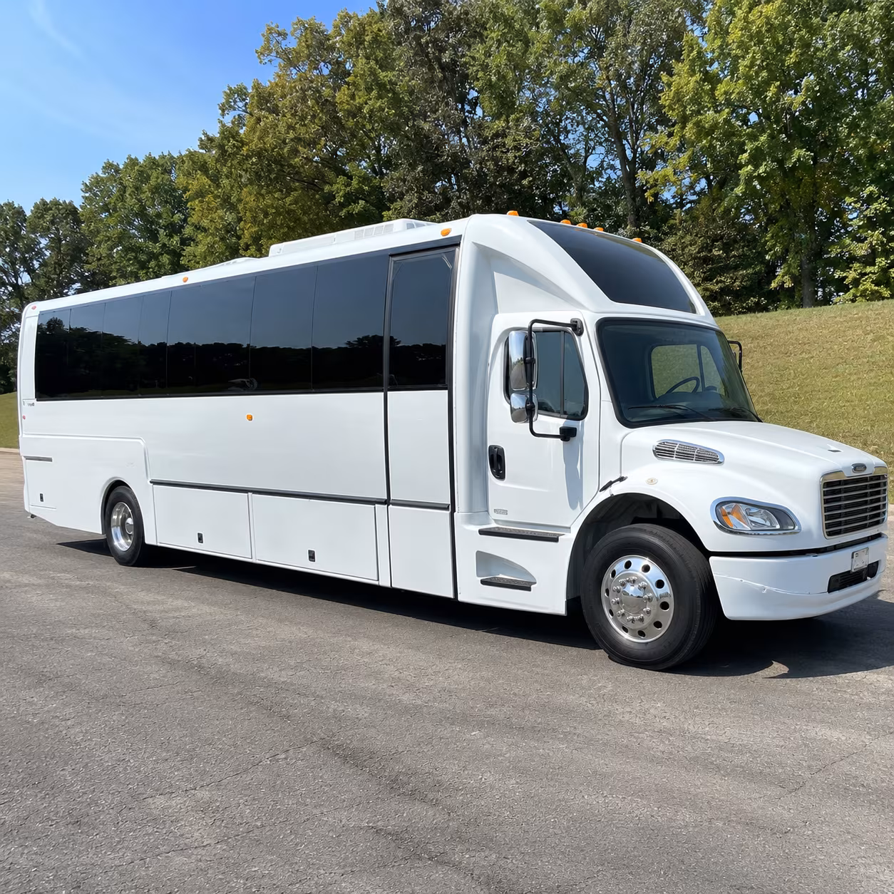 Passenger seating aboard a party bus rental serving Peoria