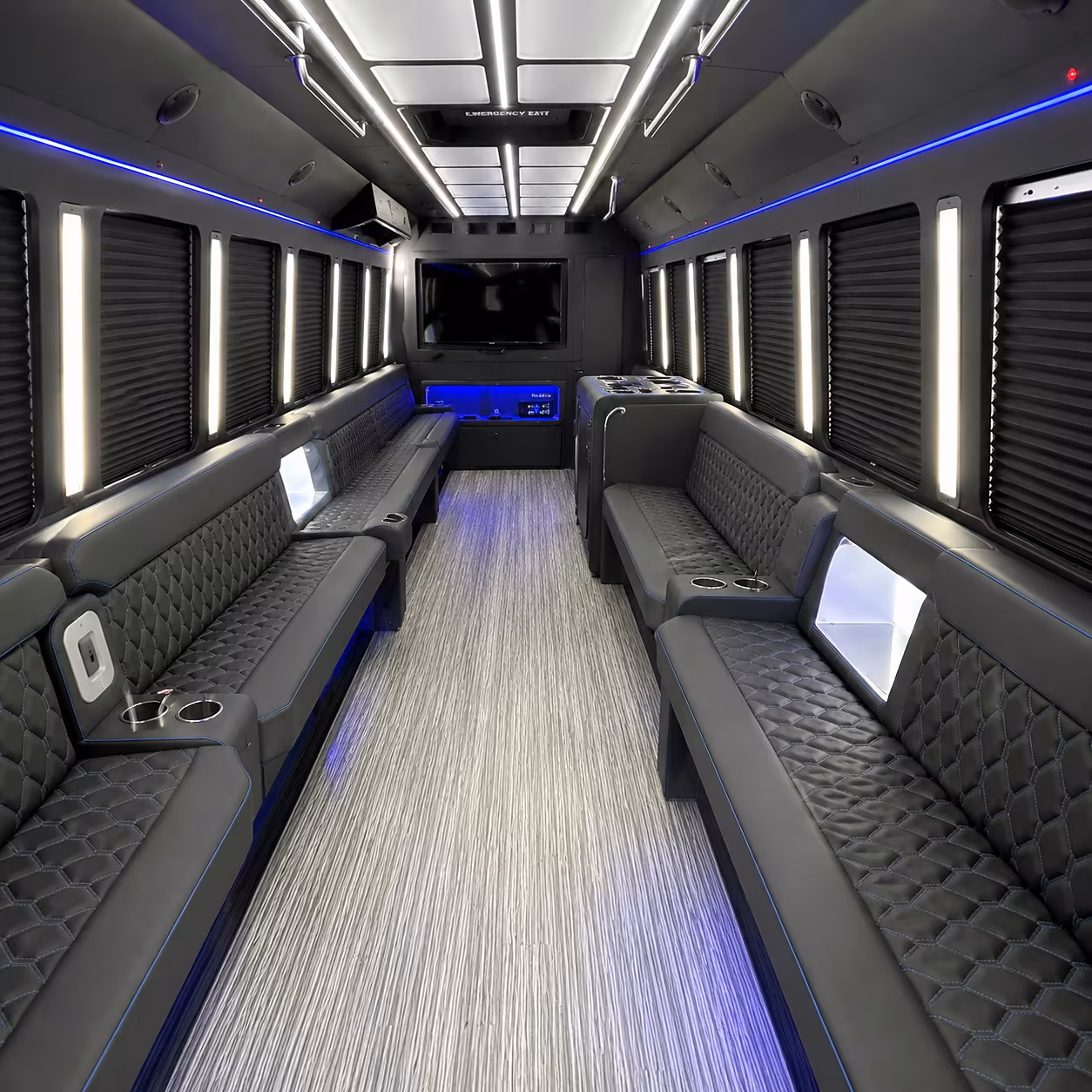 Peoria Sporting Event Transportation party bus interior