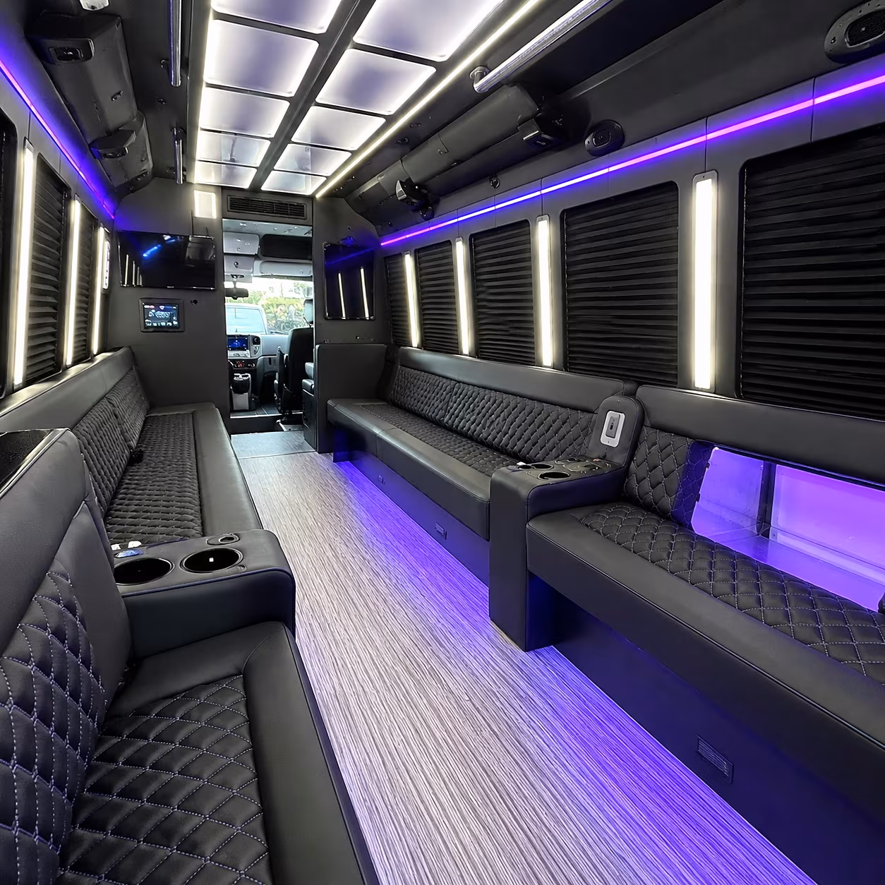 Peoria Wedding Transportation party bus interior