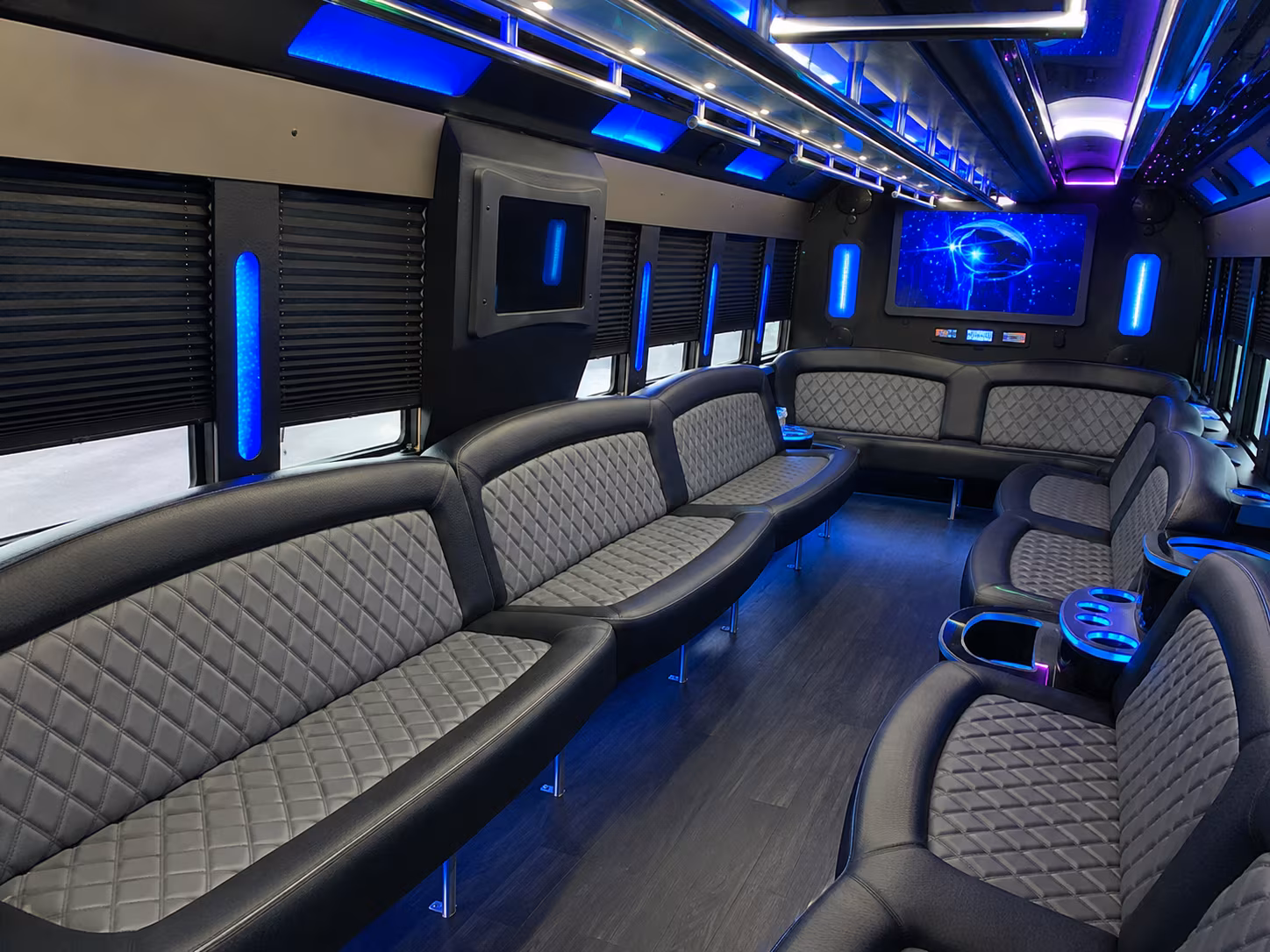 Peoria Wedding Transportation party bus interior