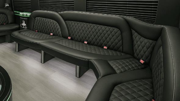 Interior of Charter Bus Company Scottsdale's 14 Passenger Sprinter Limousine in Scottsdale