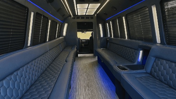Interior of Charter Bus Company Scottsdale's 20 Passenger Party Bus in Scottsdale