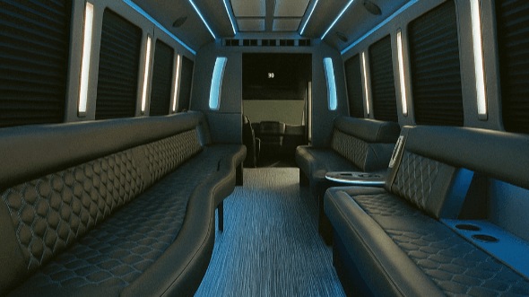 Interior of Charter Bus Company Scottsdale's 25 Passenger Party Bus in Scottsdale