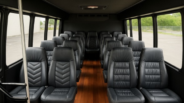 Interior of Charter Bus Company Peoria's 28 Passenger Minibus in Peoria