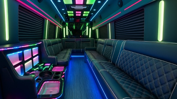 Interior of Charter Bus Company Buckeye's 28 Passenger Party Bus in Buckeye