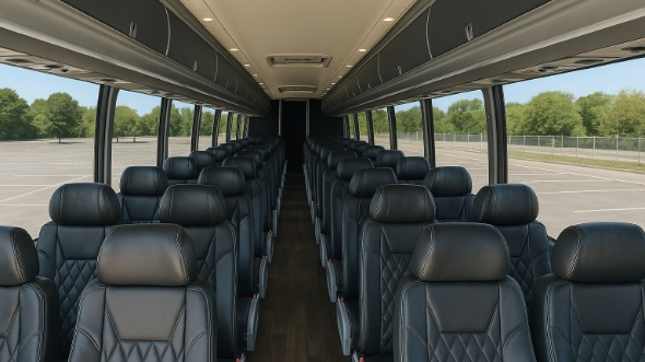 Interior of Charter Bus Company Peoria's 40 Passenger Charter Bus in Peoria