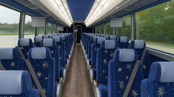Interior of Charter Bus Company Peoria's 44 Passenger Charter Bus in Peoria