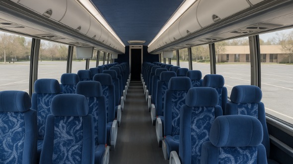 Interior of Charter Bus Company Peoria's 46 Passenger Charter Bus in Peoria