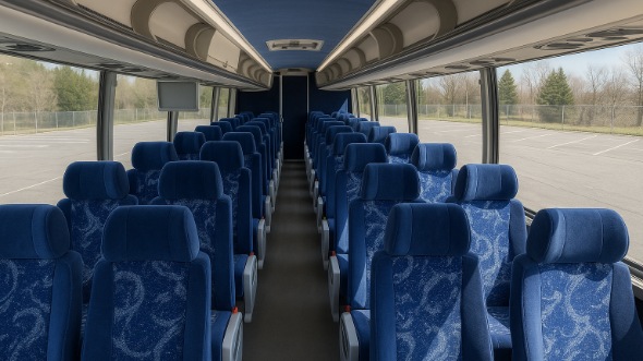 Interior of Charter Bus Company Peoria's 47 Passenger Charter Bus in Peoria