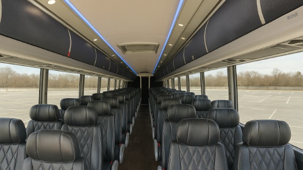 Interior of Charter Bus Company Peoria's 48 Passenger Charter Bus in Peoria