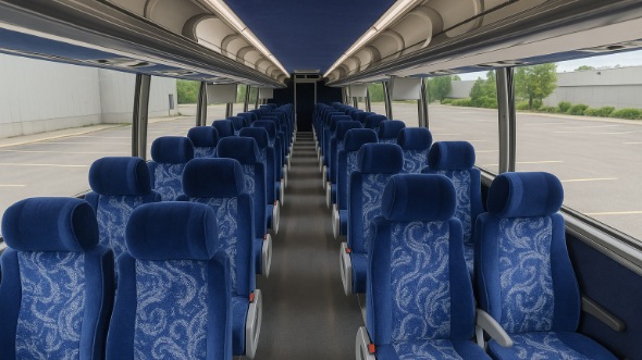 Interior of Charter Bus Company Peoria's 54 Passenger Charter Bus in Peoria