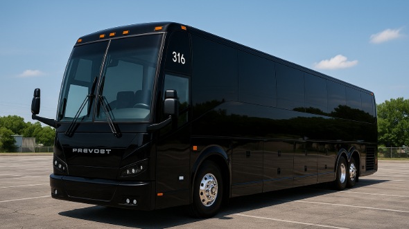 Exterior of Charter Bus Company Peoria's 54 Passenger Charter Bus in Peoria