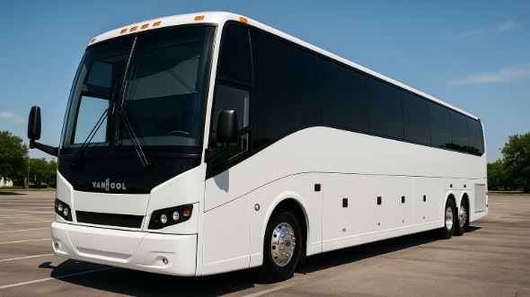 Exterior of Charter Bus Company Peoria's 56 Passenger Charter Bus in Peoria