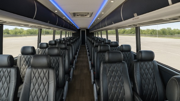 Interior of Charter Bus Company Peoria's ADA Charter Bus in Peoria