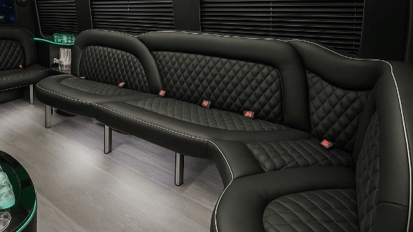 peoria 15 passenger party bus interior