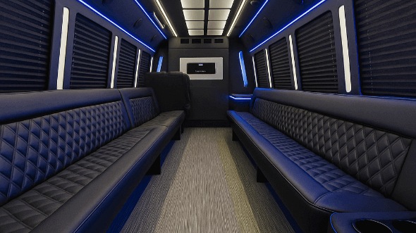 peoria 20 passenger party bus inside