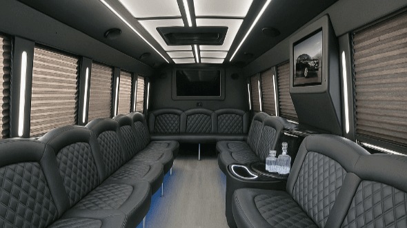 peoria 20 passenger party bus interior